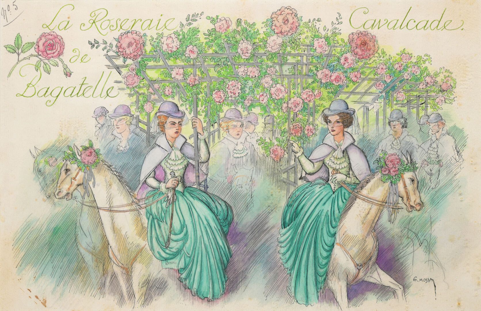 Null Gustave Adolphe MOSSA (1883-1971)
La Roseraie de Bagatelle - Cavalcade 
Enc&hellip;