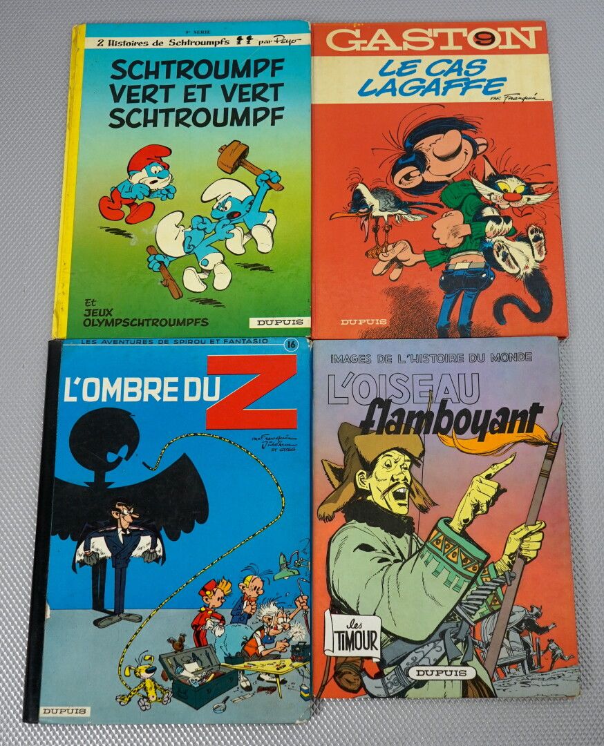 Null 四张圆背专辑。



火焰鸟（TIMOUR）。背面有小缺陷。

L'ombre du Z (Spirou et Fantasio).缺少的书脊被绑住)&hellip;