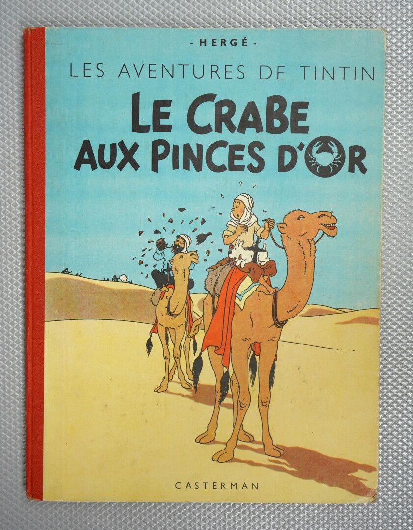 Null Le Crabe aux pinces d'or. 1949. 4ème plat B3. Dos toilé rouge, pages de gar&hellip;
