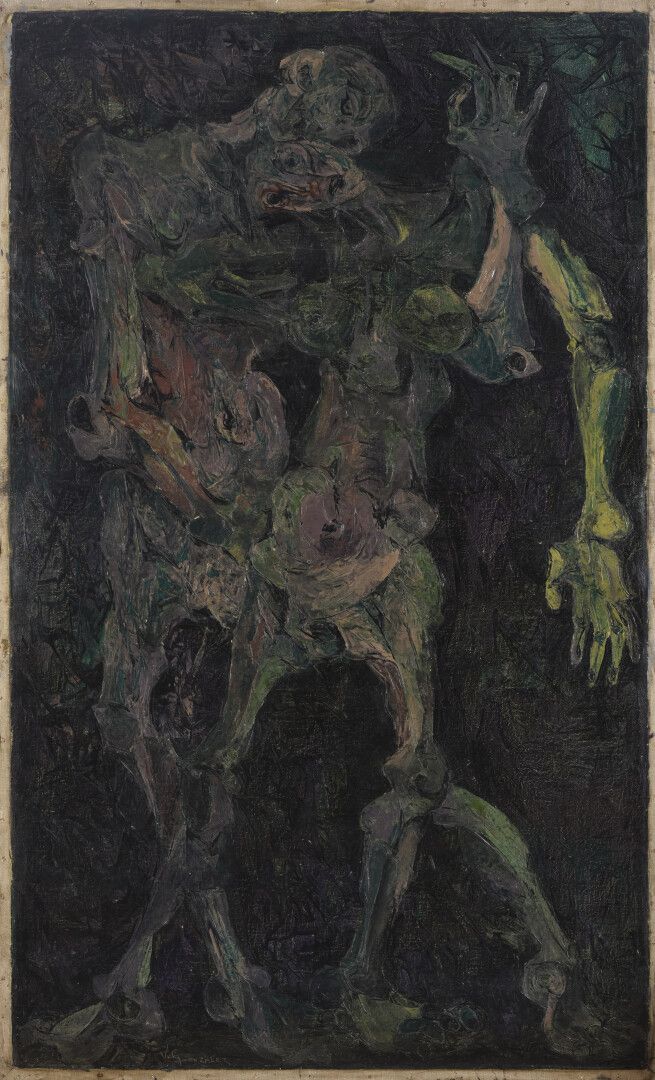 Null 文森特-冈萨雷斯(1928-2019)

舞蹈。

布面油画。

位于Lachassagne，日期为1960年。

125 x 73 cm