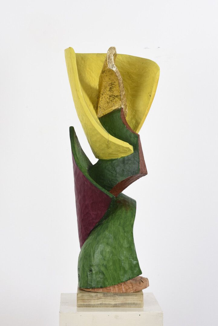 Null Vincent GONZALEZ (1928-2019)

Carved oak flower, 

H : 60 cm