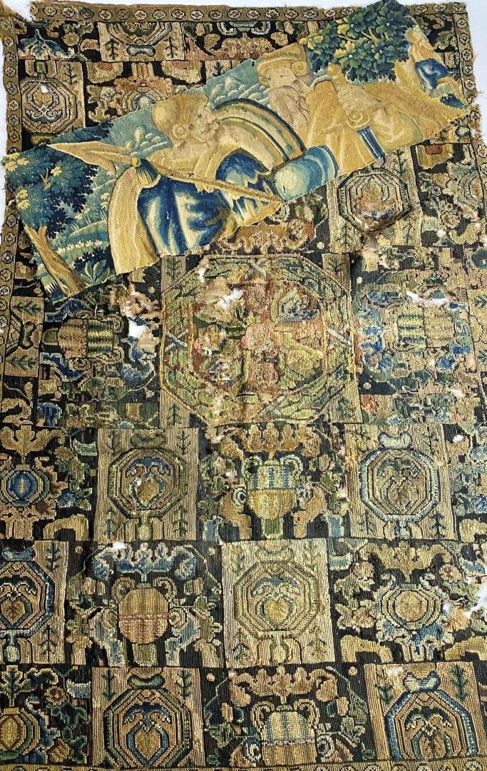 Null Un bandeau de tapisserie Verdure de type Flandre XVIIe siècle (138 cm x 48 &hellip;