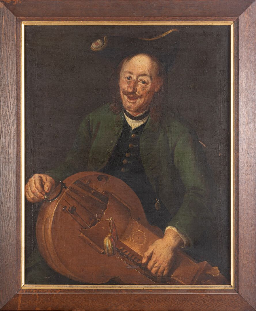 Null Ecole du 18ème siècle, 

Joueur de vielle à roue du bourbonnais en habit ve&hellip;