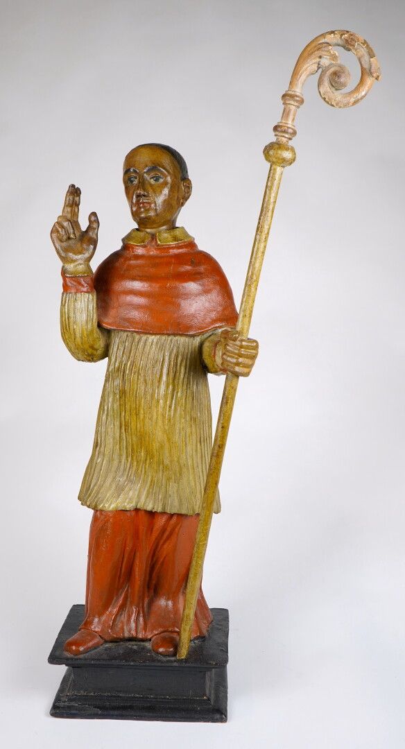 Null Ecole Italienne 18ème 

Saint Charles Borromée

Sujet en bois sculpté polyc&hellip;