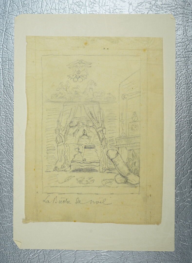 Null [Curiosa] : Un lot de quatre dessins érotiques, circa 1890, sur papier calq&hellip;
