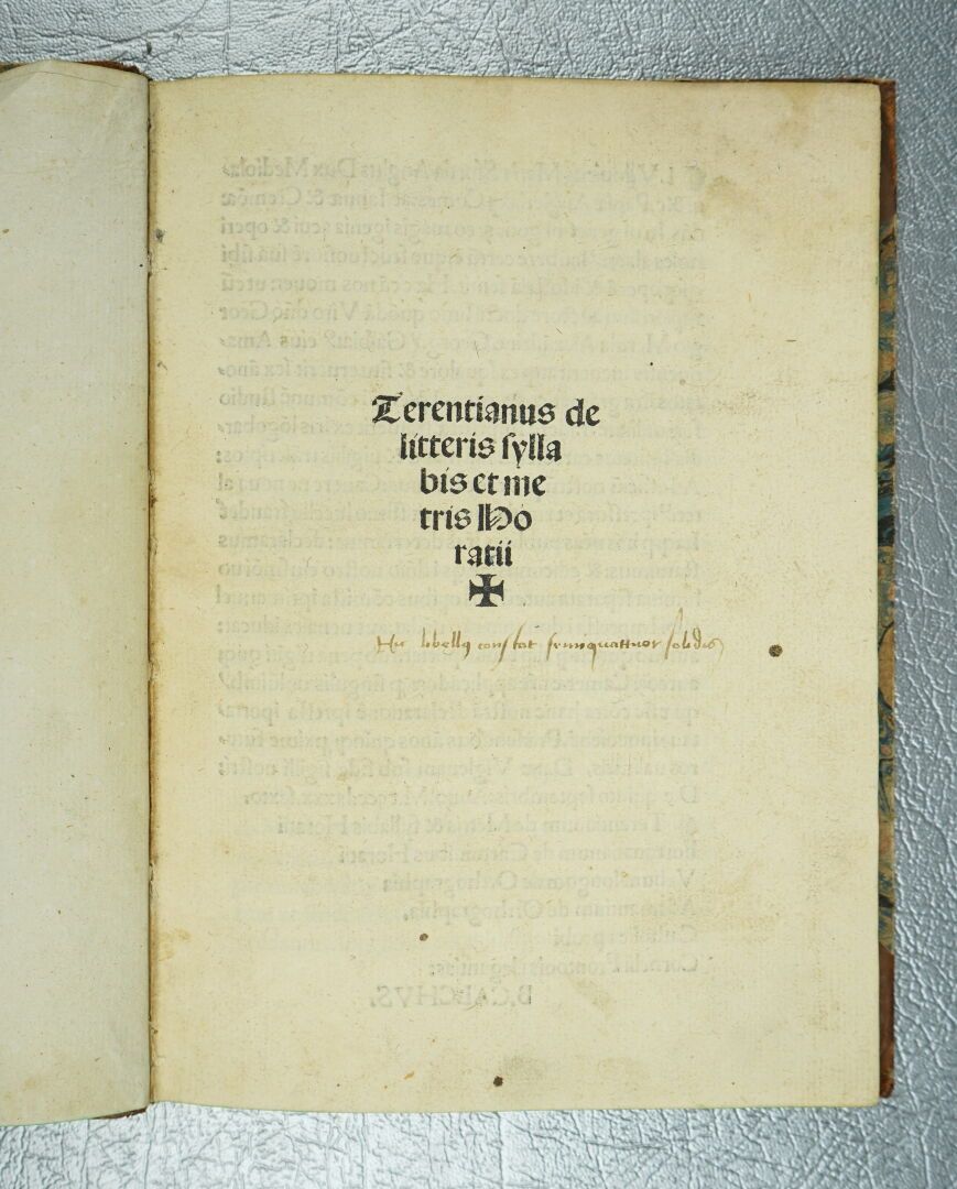 Null TERENTIANUS Maurus : De Litteris syllabis et metris Horatii. Venetis, Ioann&hellip;