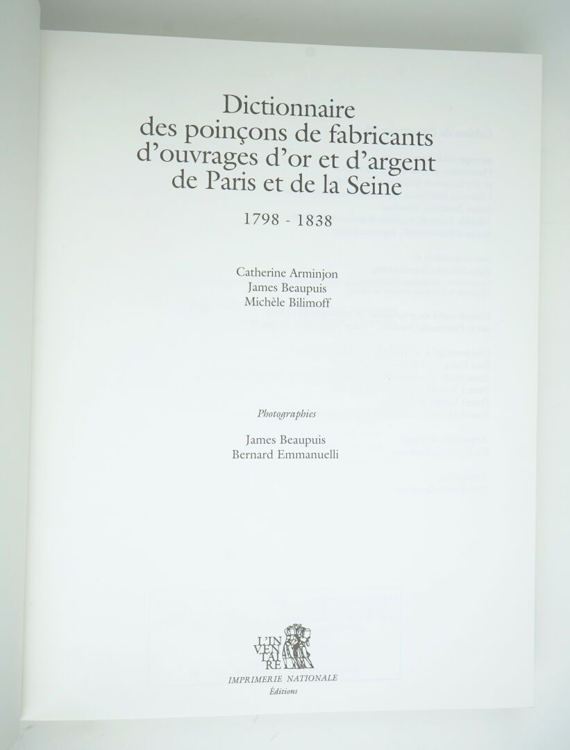 Null ARMINJON (Catherine), BEAUPUIS (James) et all. : Dictionnaire des poinçons &hellip;