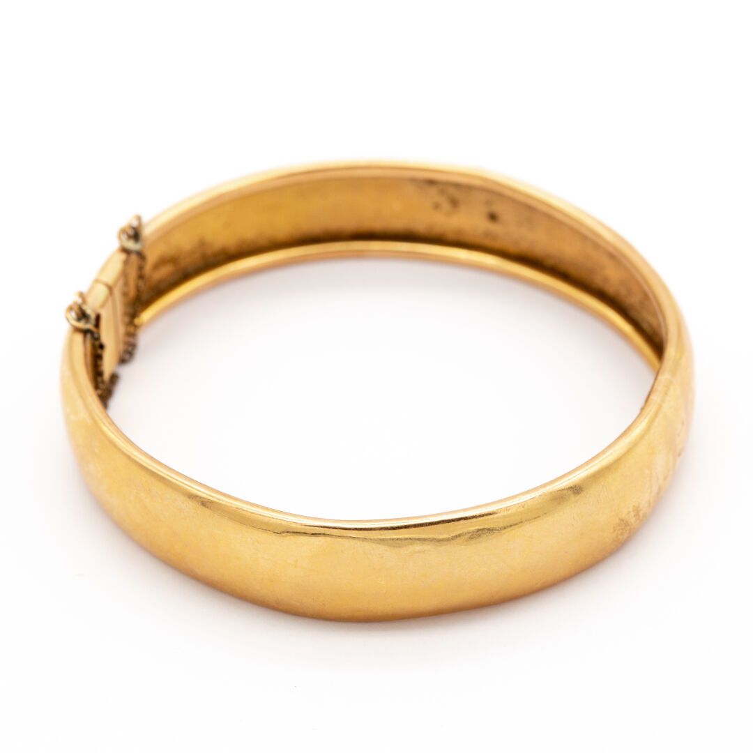 Null Bracelet jonc rigide, bombé, ouvrant, en or jaune (750) 18K uni (très leger&hellip;