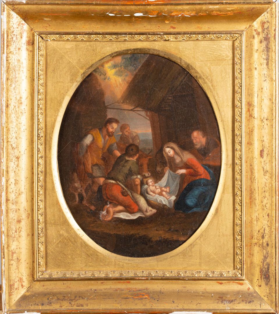 Null Italian school around 1680

Nativity

Oil on canvas 

48 x 36 cm 

Framed