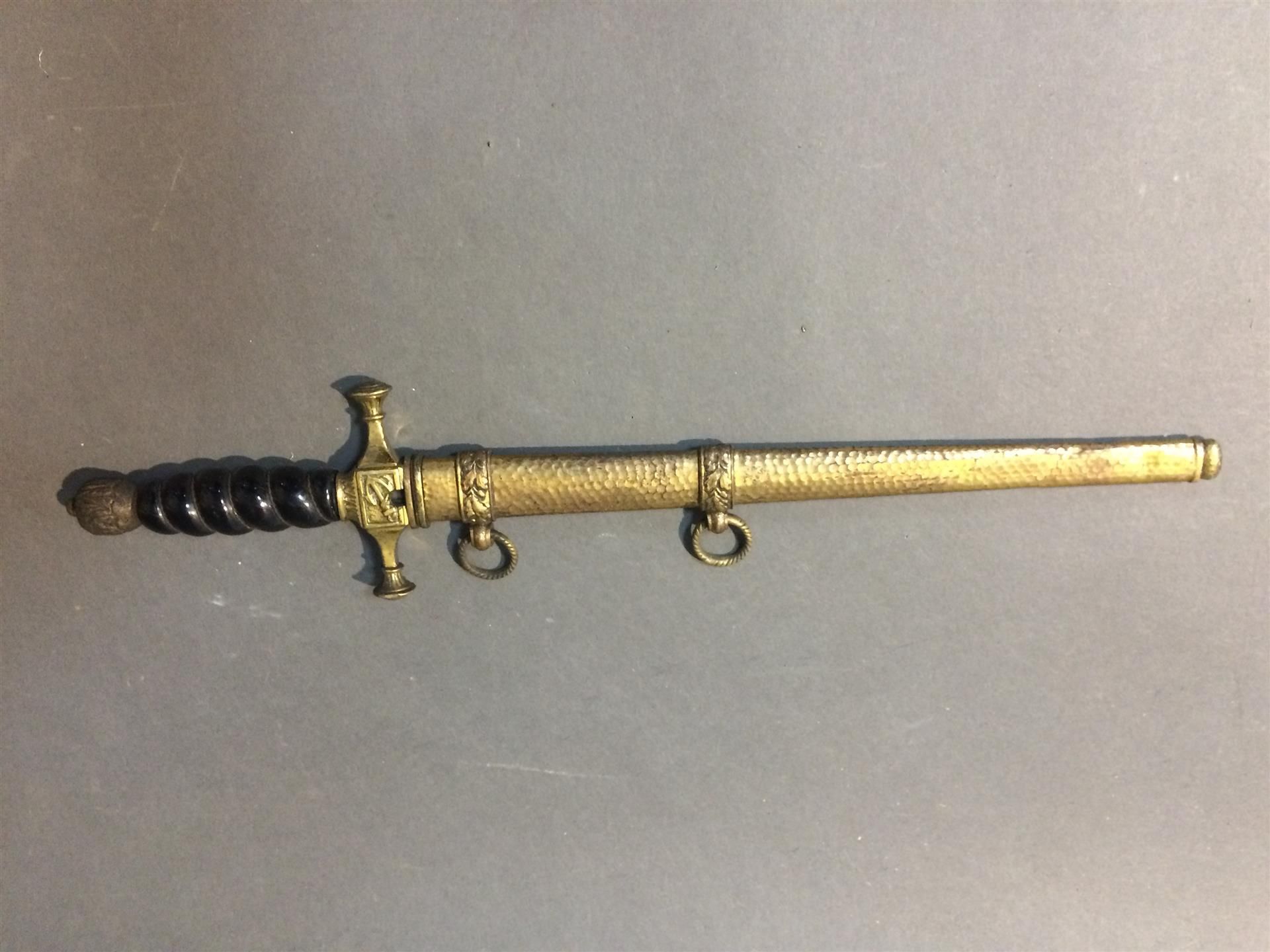 Null Navy dagger Germany 1st world war in its scabbard