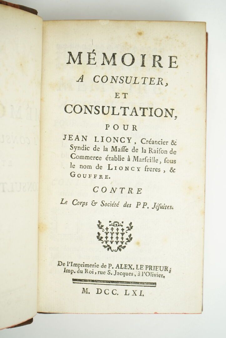 Null (马提尼克)。[LALOURCÉ (J.-Ch.)]: 备忘录，为Jean Lioncy，在马赛成立的Masse de la Raison de Co&hellip;
