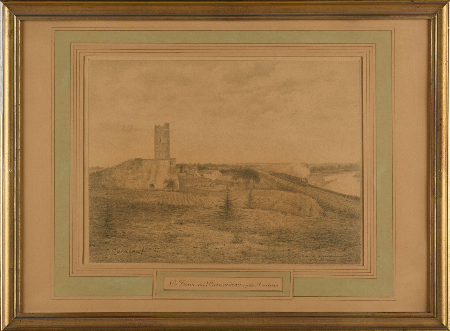 Null 让-科拉博夫(Jean CORABOEUF) (1870-1947)
阿肯尼斯附近的贝尔纳多塔
铅垂线图 
左下方有签名 
24 x 40 厘米