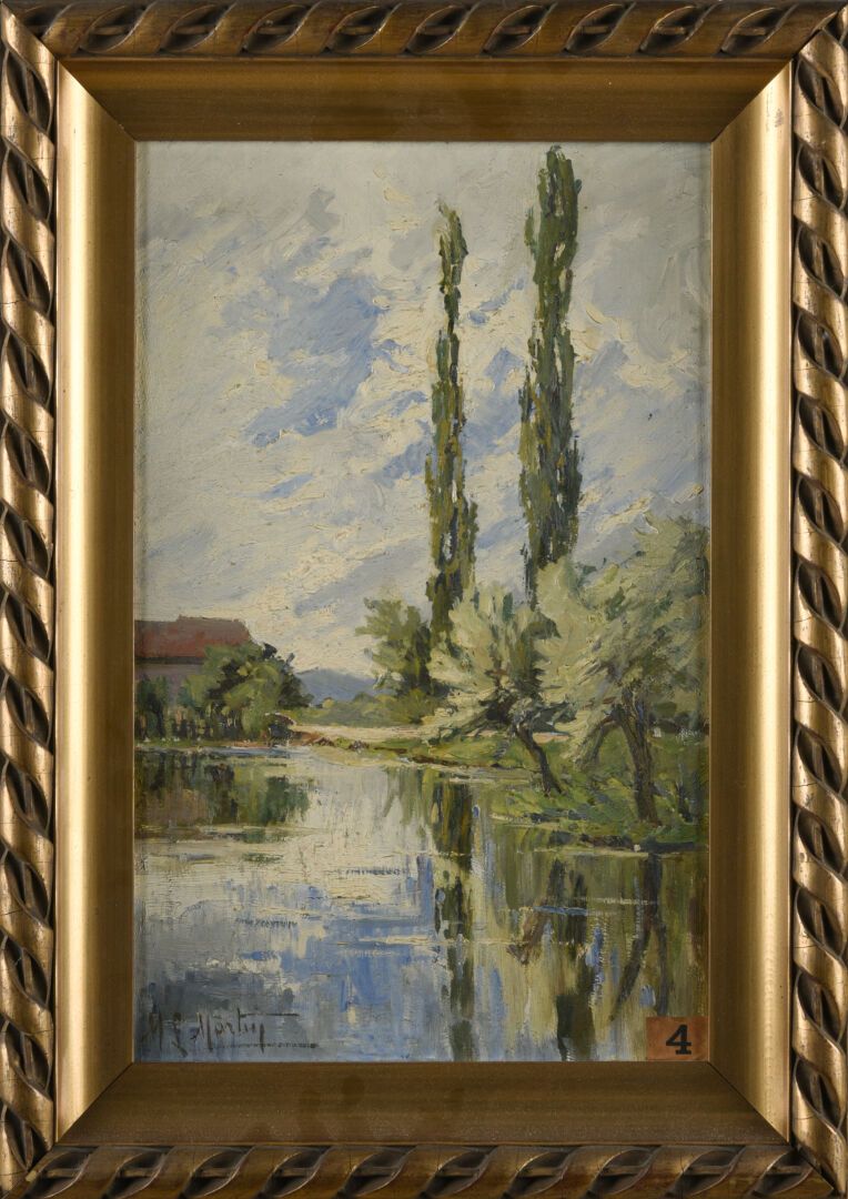 Null M L MARTIN 
Paysage impressionniste
Signé en bas à gauche
37 x 24 cm
porte &hellip;