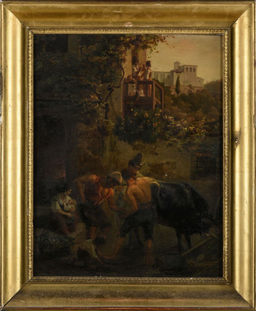 Null Giuseppe VISONE (1800-1870)
Vue de la ville de Sora dans le Latium
Huile su&hellip;
