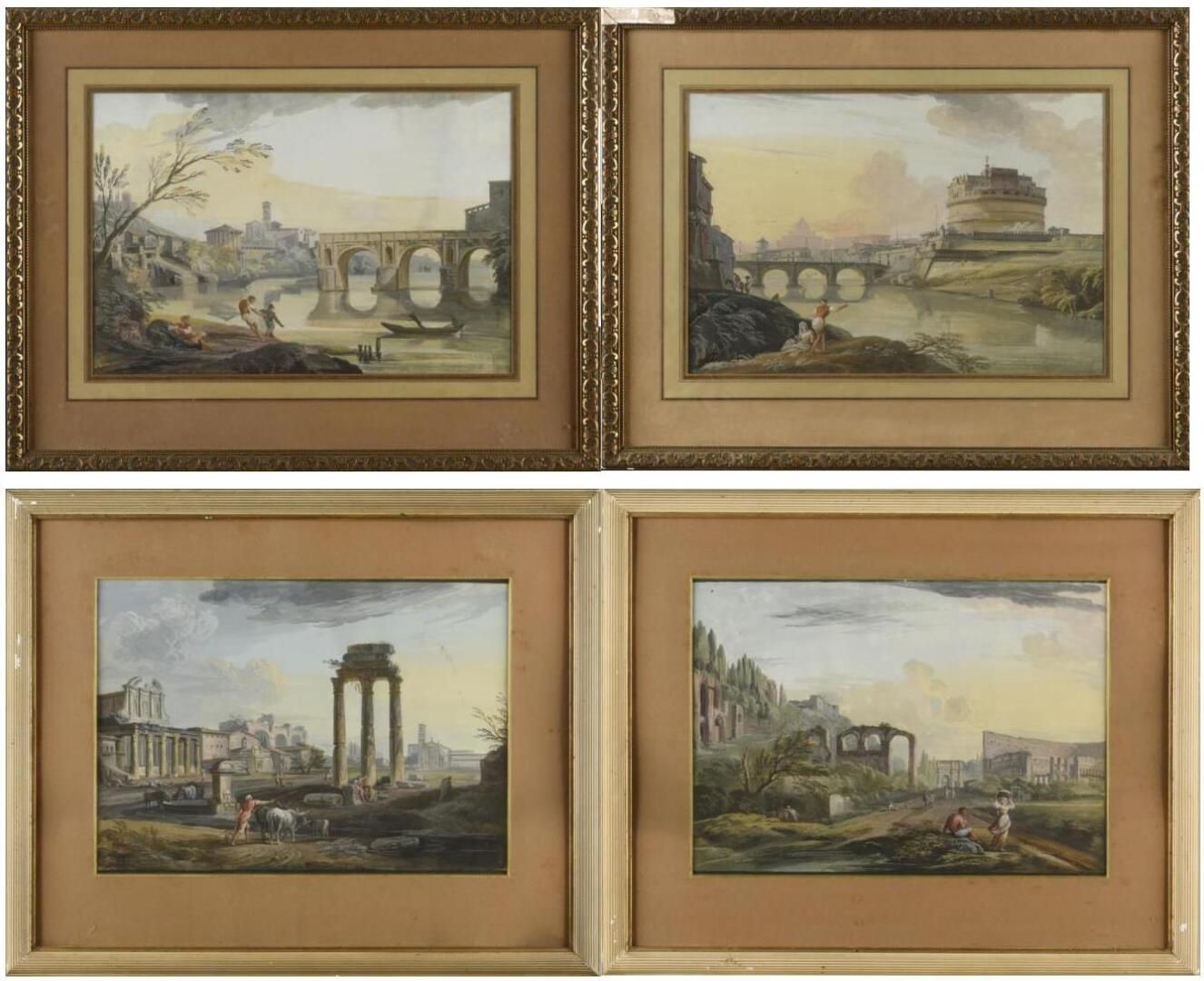 Null LALMANT Escuela italiana de finales del siglo XIX
Cuatro gouaches italianos&hellip;