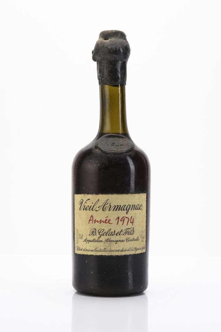 Null 1 B VIEIL ARMAGNAC 70 cl 40% (轻度酒精度；1987年装瓶) Gelas & Fils 1974