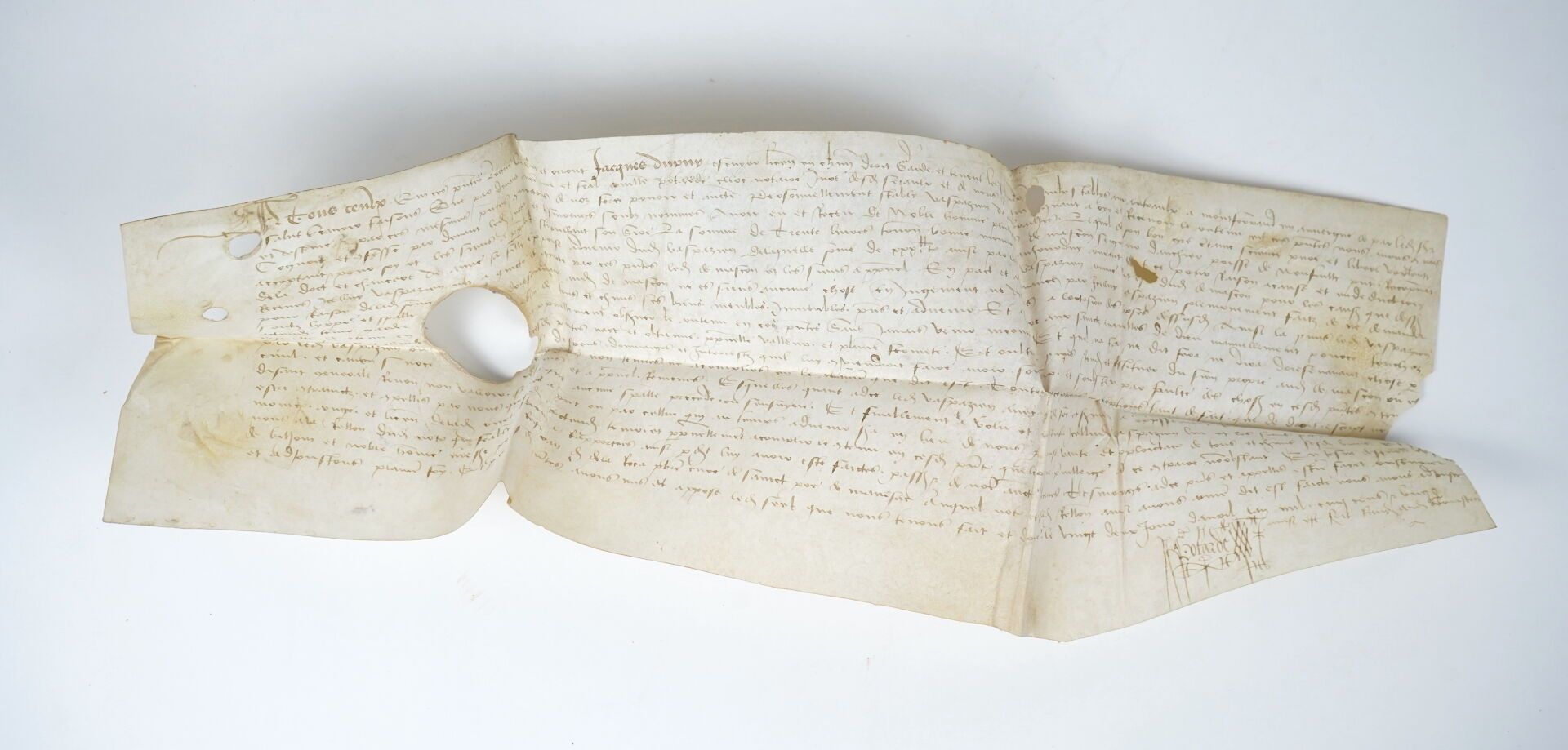 Null Two ancient scrolls: 

Parchment dated February 27, 1484.

Will of Jaquette&hellip;