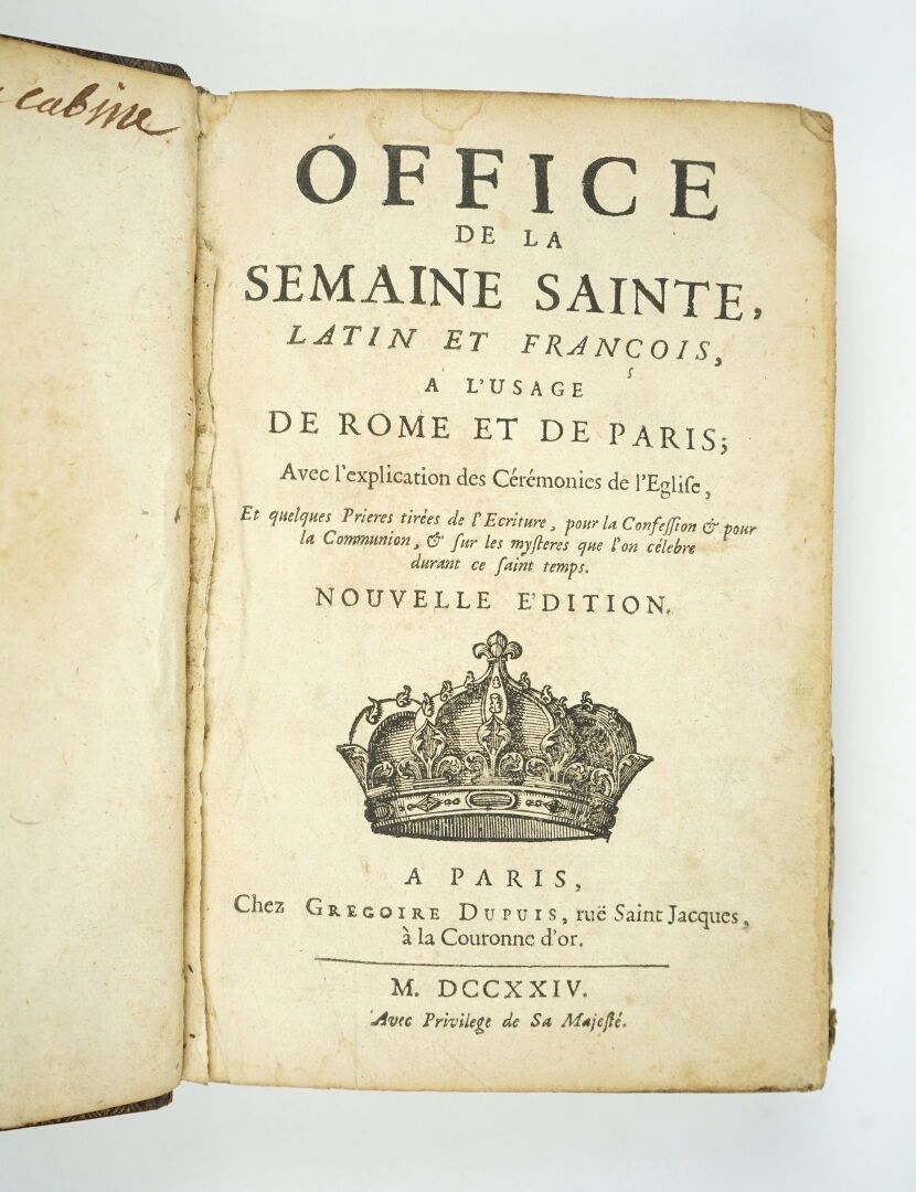 Null [reliure armoriée] Office de la SEMAINE SAINTE, latin et françois, a l'usag&hellip;