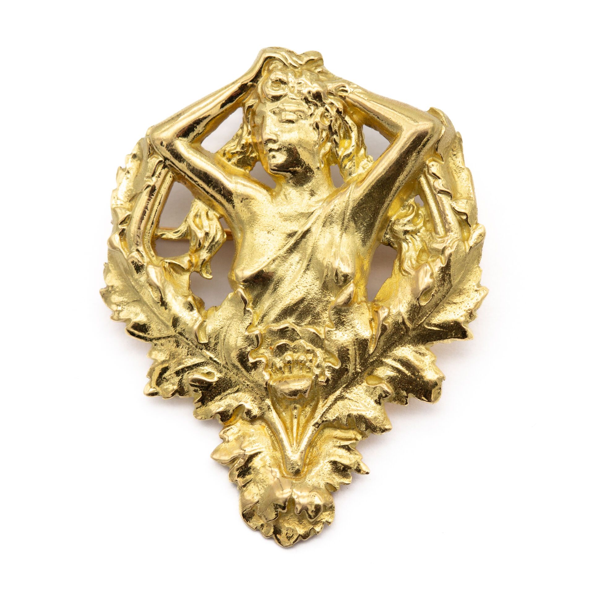 Null Broche ou pendentif en or jaune (750) 18K à motif art nouveau.
Poids : 13 g&hellip;