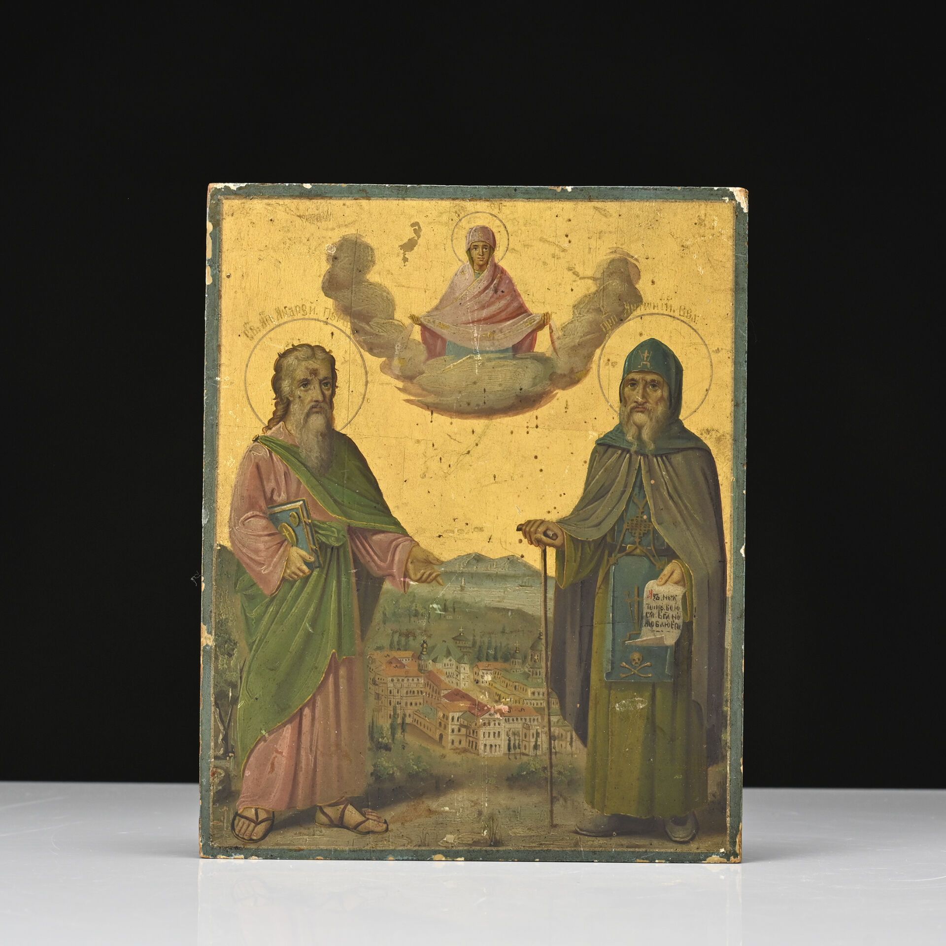 Null Icona su legno, 
L'apostolo Sant'Andrea Primo a sinistra e Sant'Antonio Mag&hellip;