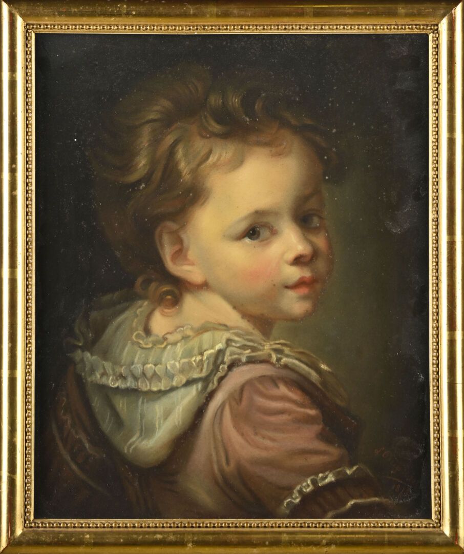 Null L DUPLESSIS, 
Portrait de jeune fille 
Pastel sur papier signé et daté 1873&hellip;