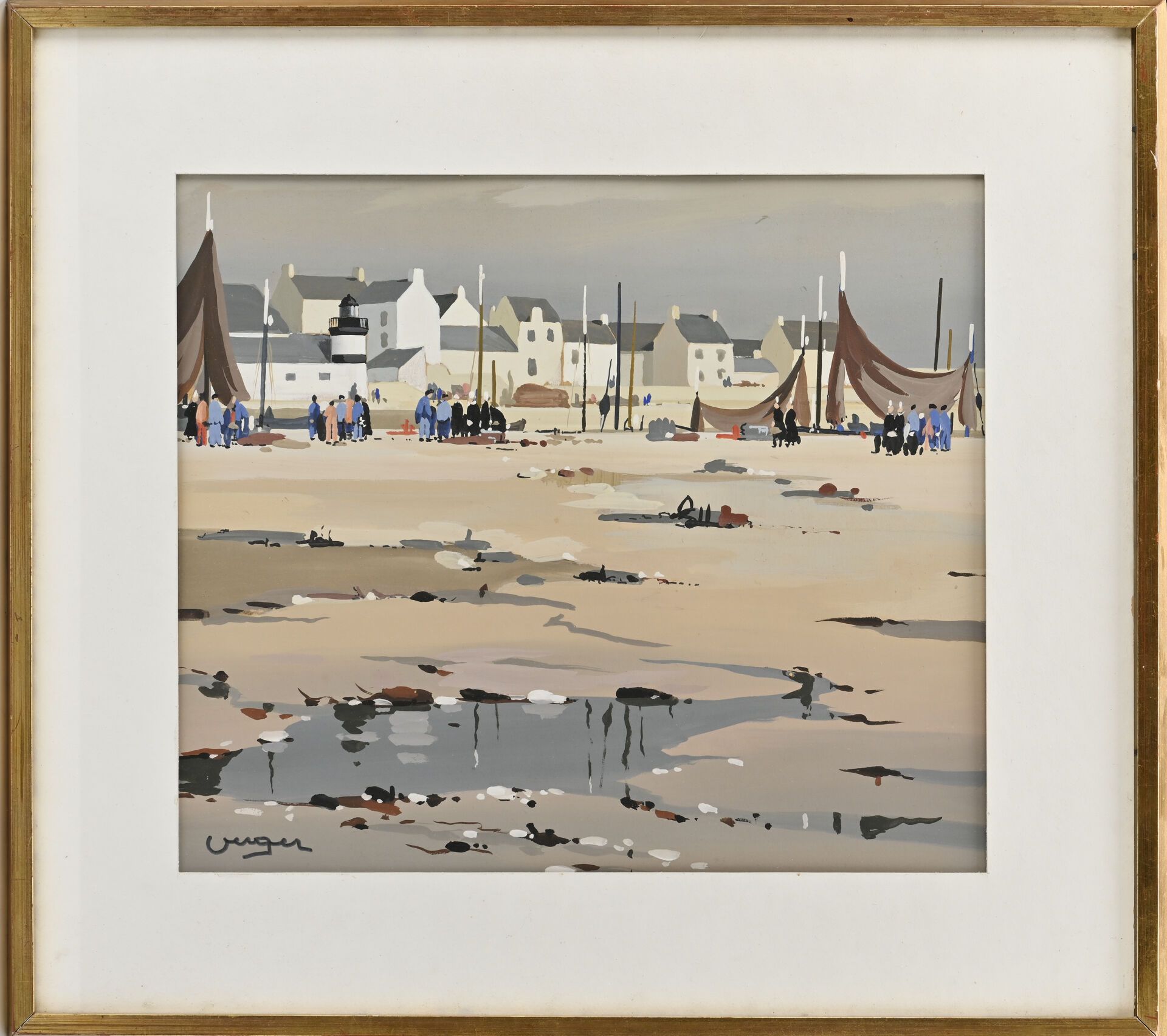 Null 安德烈-韦格尔（1912-1990）
布列塔尼海滩 
纸上水粉画
左下方有签名
20 x 35 厘米