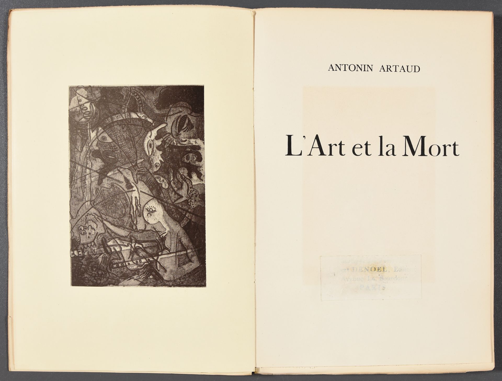 De Bosschère, Jean ARTAUD, Antonin L'art et la mort. (Avec un frontispice de Jea&hellip;