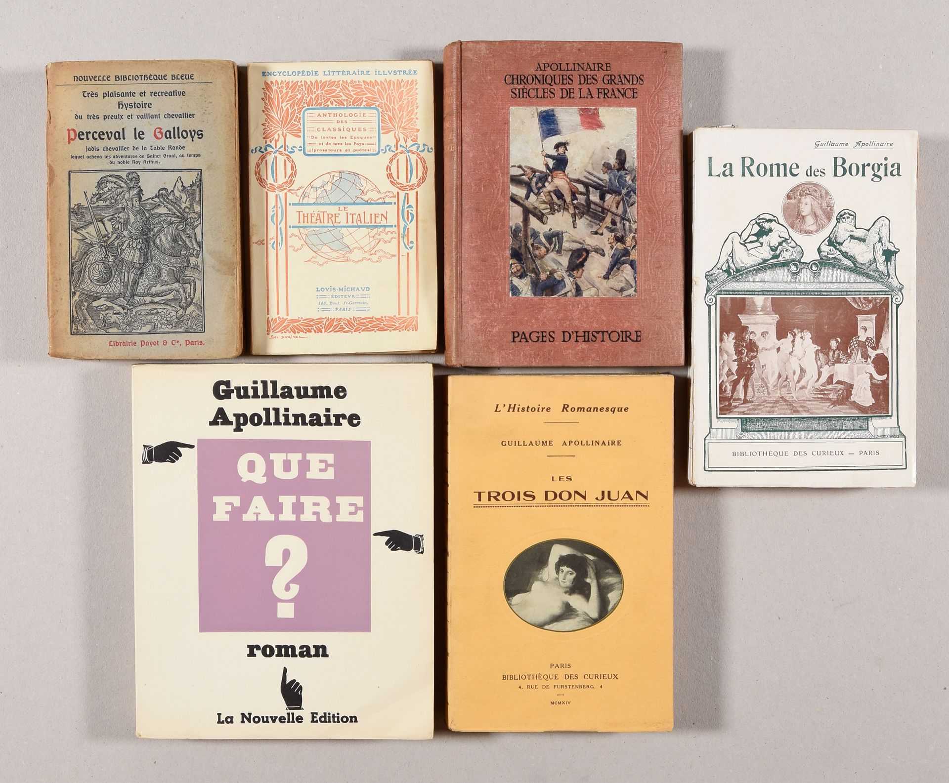 Null APOLLINAIRE, Guillaume 6 éditions originales. Formats divers (qqs rouss. & &hellip;