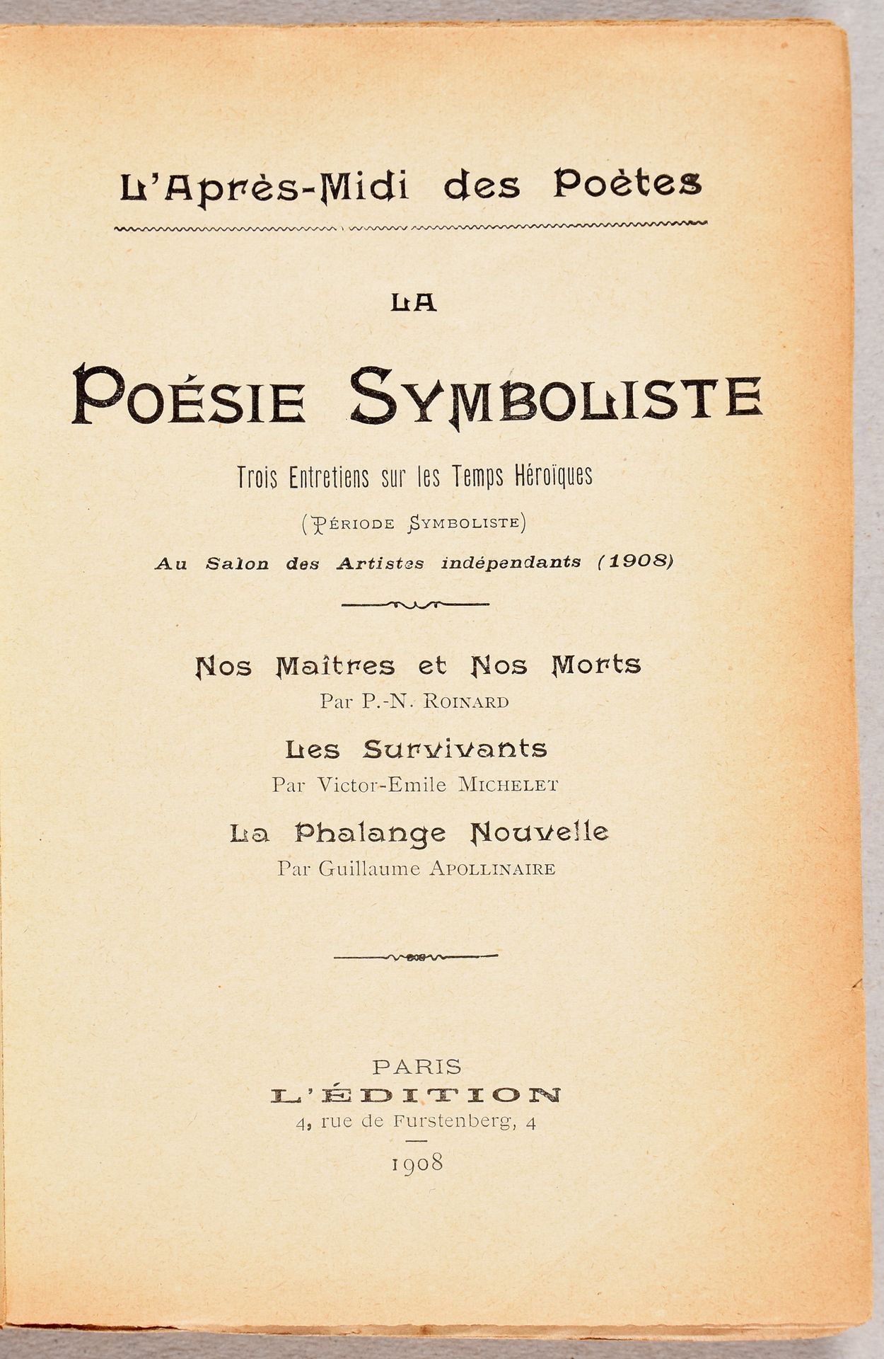 Picasso, Pablo APOLLINAIRE, Guillaume La phalange nouvelle. Paris L'Édition 1908&hellip;