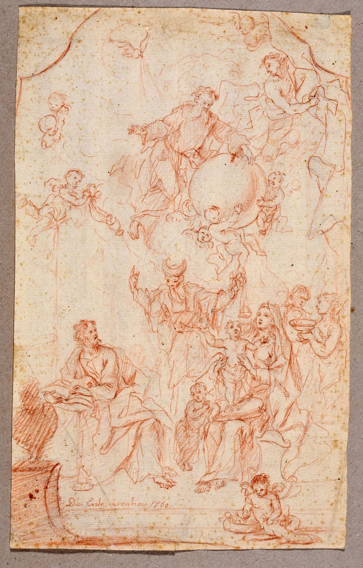 Null La visione dell'evangelista. 1760 Disegno, gesso rosso, 32,5 x 20 cm, carta&hellip;