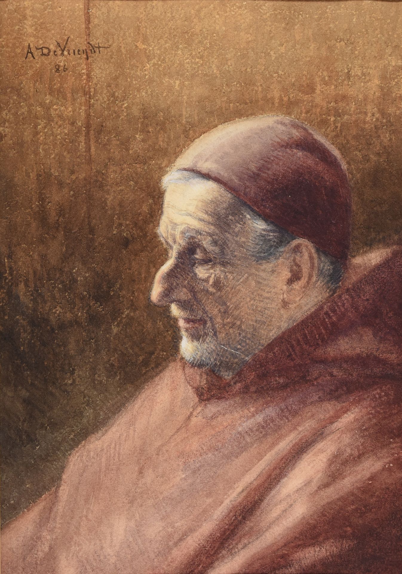 De Vriendt, Albrecht DE VRIENDT, Albrecht Portrait of a cardinal. 1886 Drawing, &hellip;