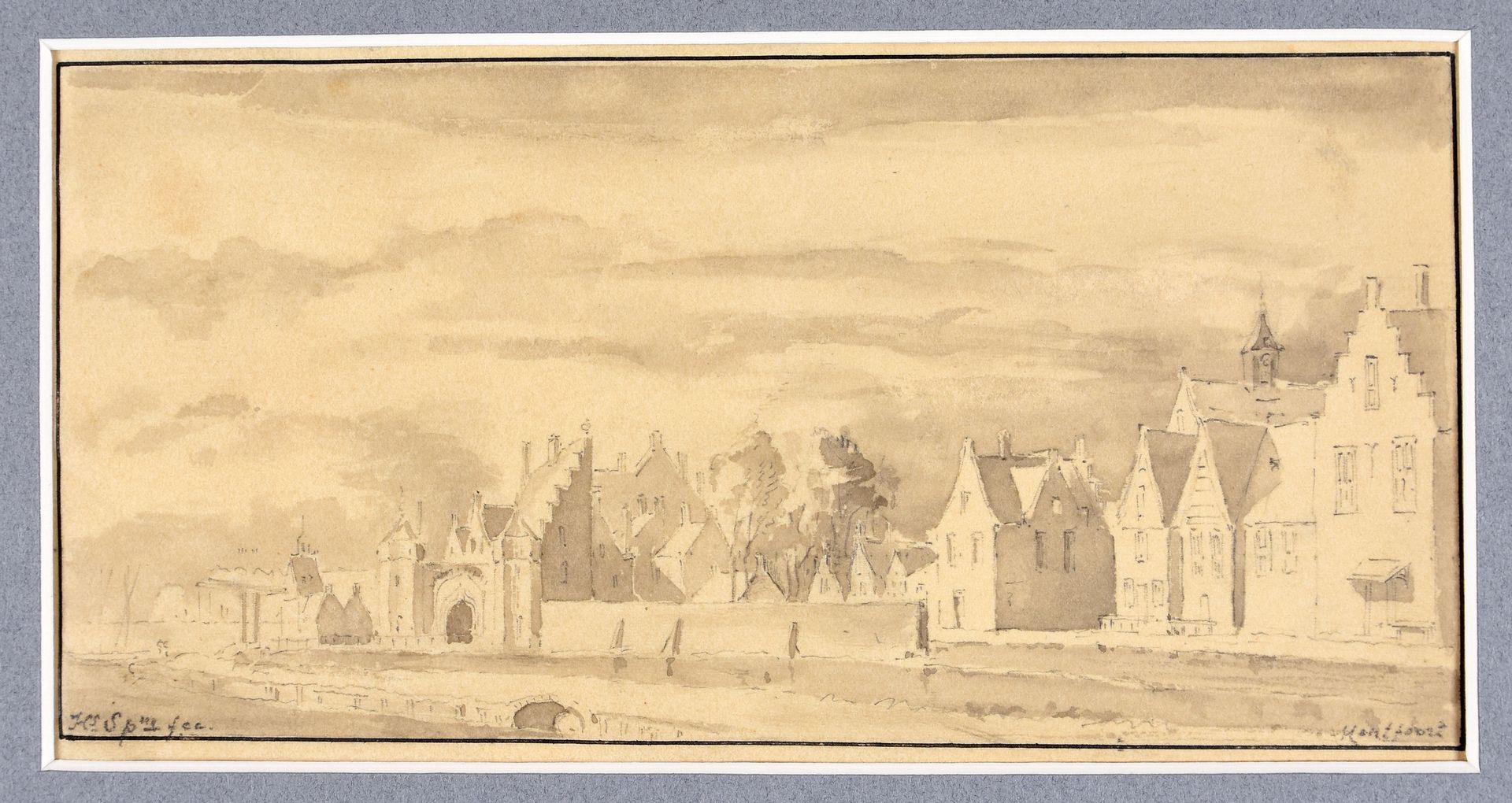 Spilman, Hendrik SPILMAN, Hendrik View of Montfoort. Ca. 1750-1784 Drawing, pen &hellip;