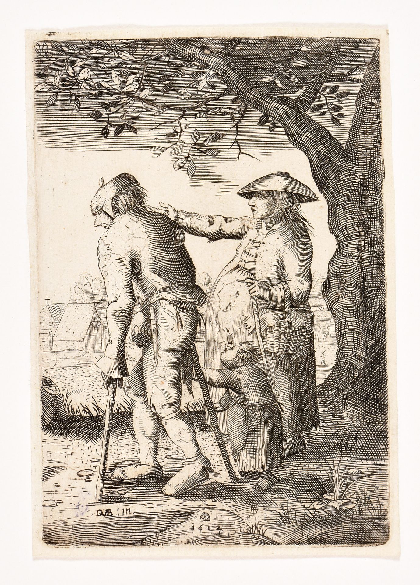 Vinckboons, David VINCKBOONS, David (后) 乞丐夫妇和一个孩子。 1612年版画，13 x 9厘米，铺纸，日期和签名在版画左&hellip;