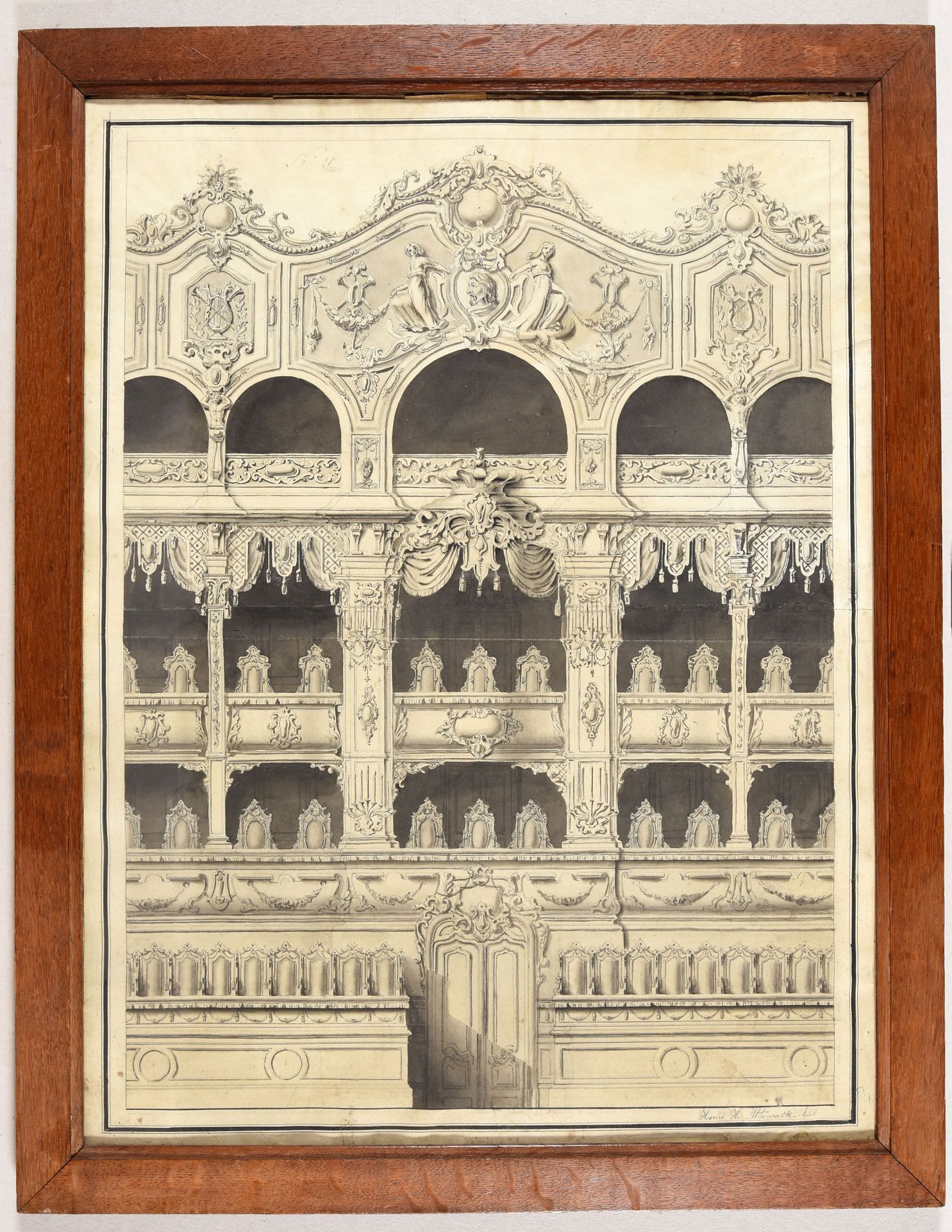 Altenrath, Henri ALTENRATH, Henri 歌剧或剧院座椅的设计。1848年 素描，钢笔和黑色墨水，灰色和黑色水洗，60 x 44厘米，&hellip;