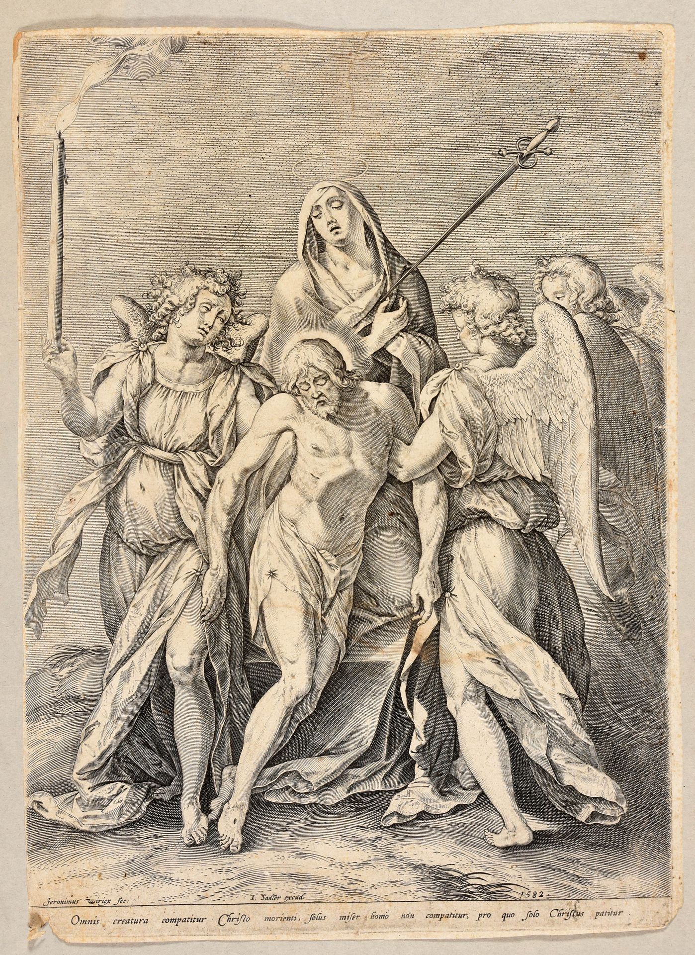 Wierix, Hieronymus WIERIX, Hieronymus Pietà.安特卫普Johannes Sadeler 1582年版画，29 x 21&hellip;