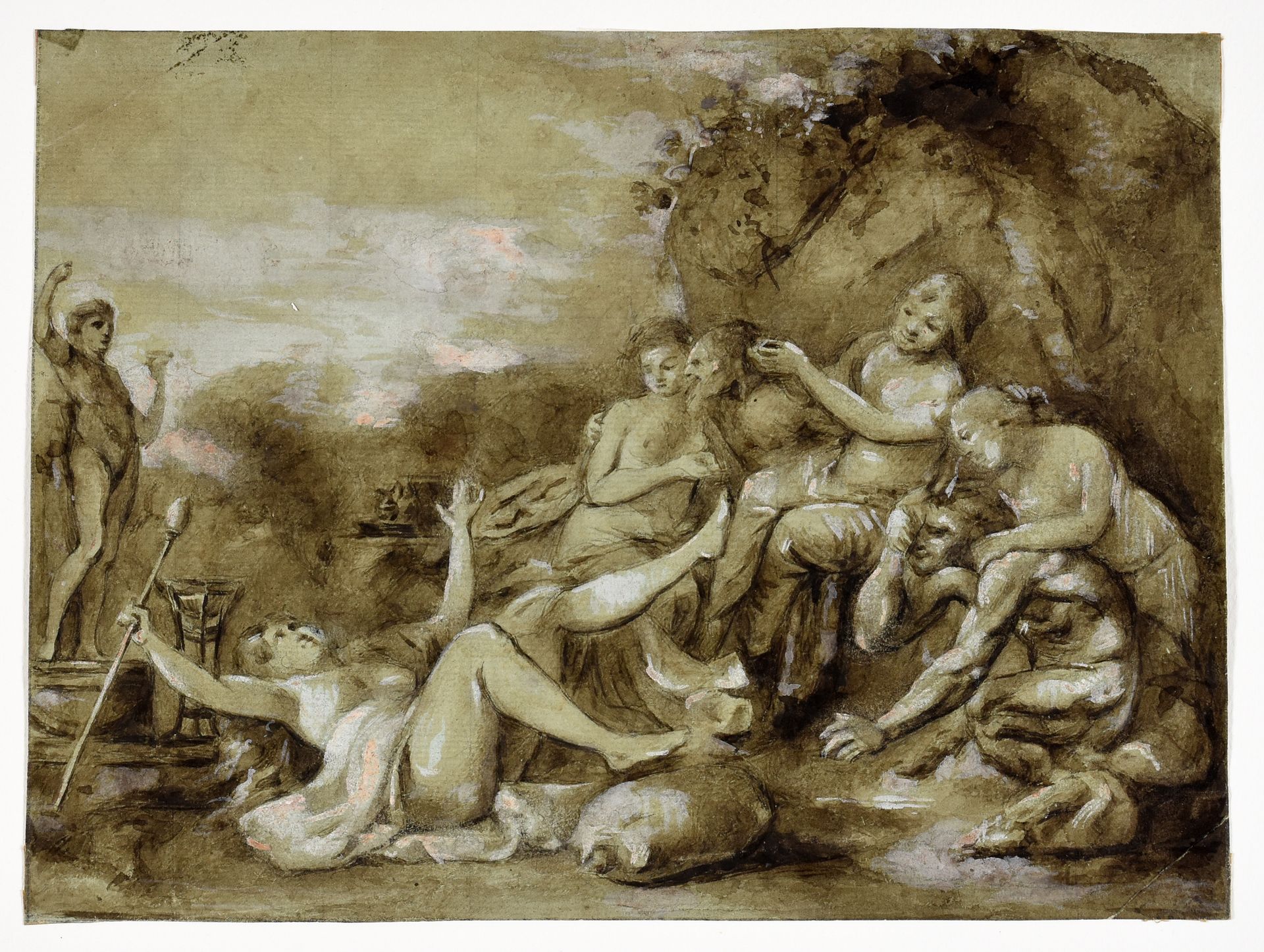 Null The witches sabbath. 18th c Drawing, brush and grey and brown wash, heighte&hellip;