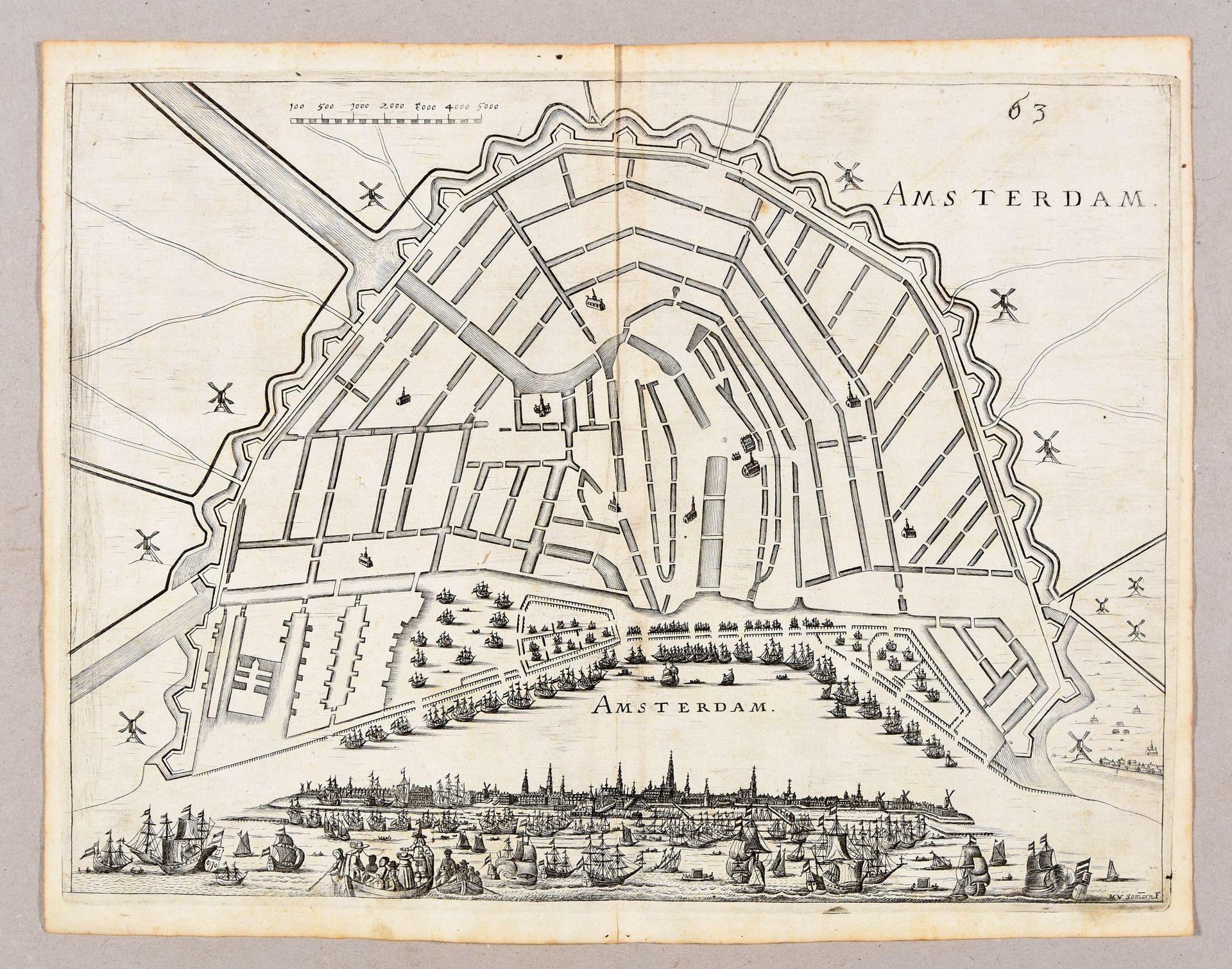 Null 2张地图。1.兹德河的路途中，遇到了所有那些著名的人。阿姆斯特丹，J. Van Keulen, s.D.49,5 x 57,5厘米，老式手绘（衬底）。&hellip;