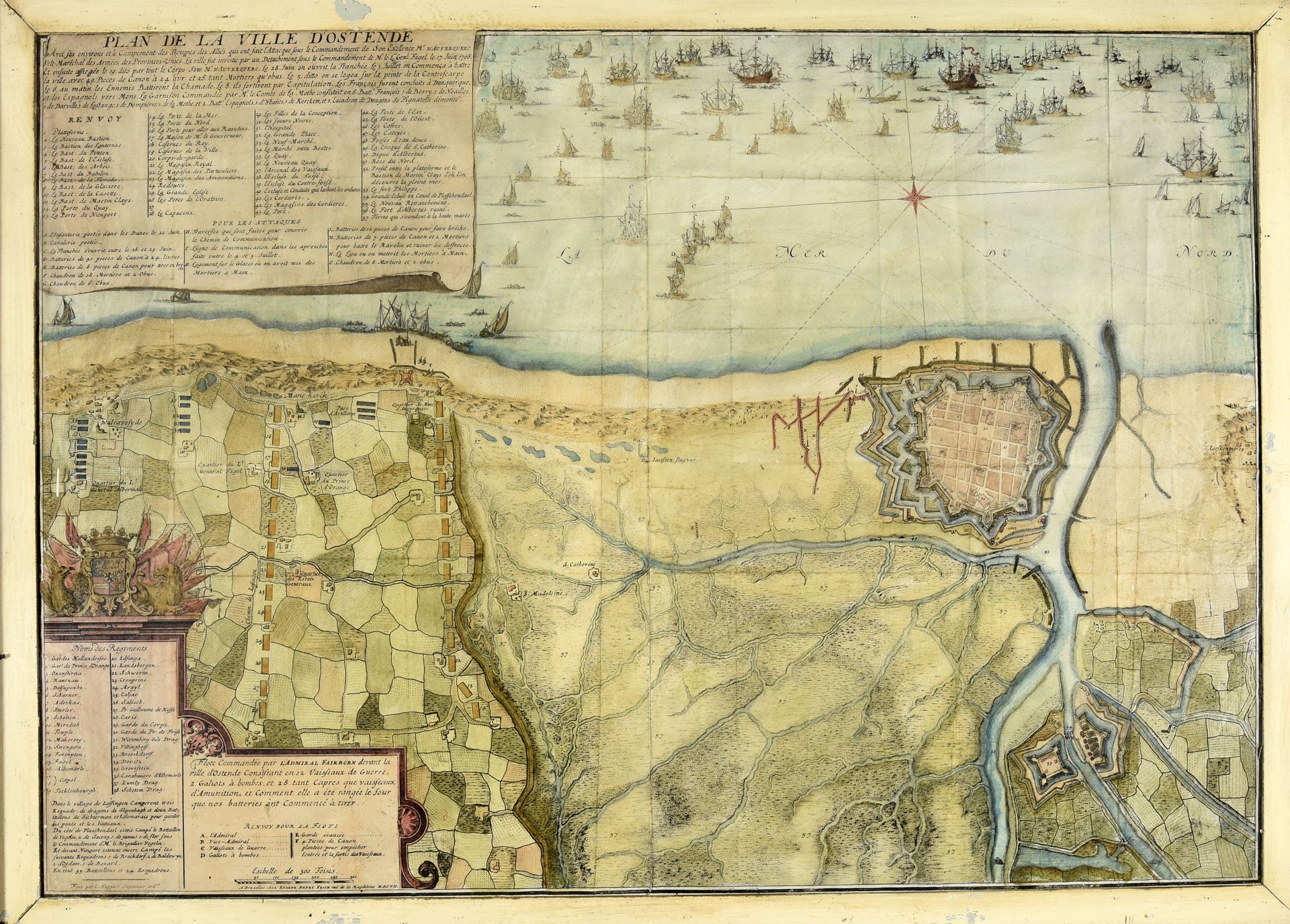 Null Plan de la ville d'Ostende : avec ses environs et le campement des trouppes&hellip;
