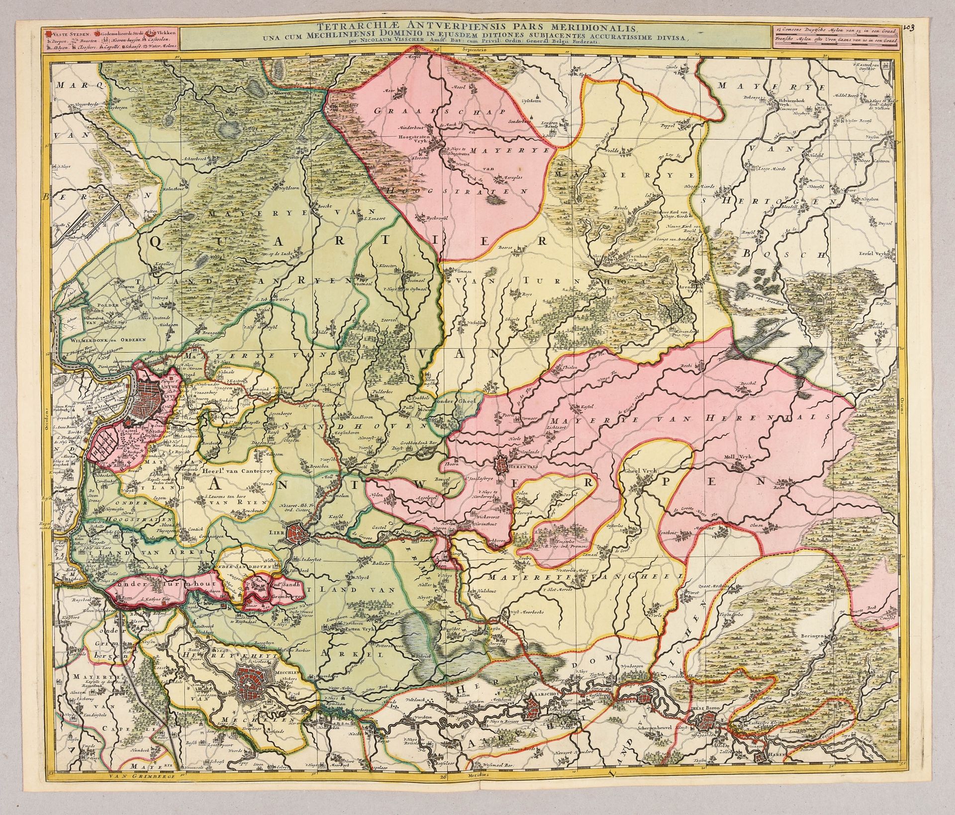 Null 2 mapas. 1. Visscher, N. - Tetrarchiae Antverpiensis pars meridionalis. Ams&hellip;