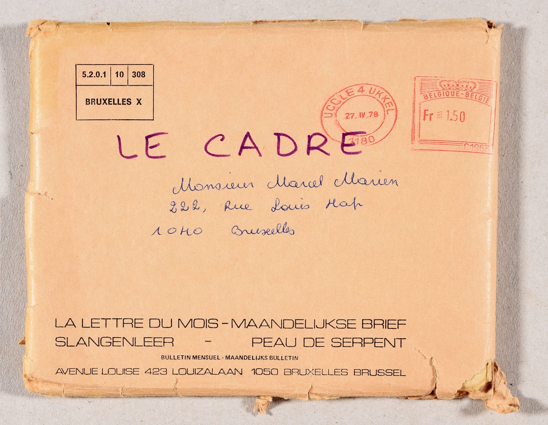 Null [HOOREMAN, Paul] Le Cadre.有限公司。古老的曼托庄园。布鲁塞尔。[布鲁塞尔] s.N.1928 In-16 : [8] ff.&hellip;