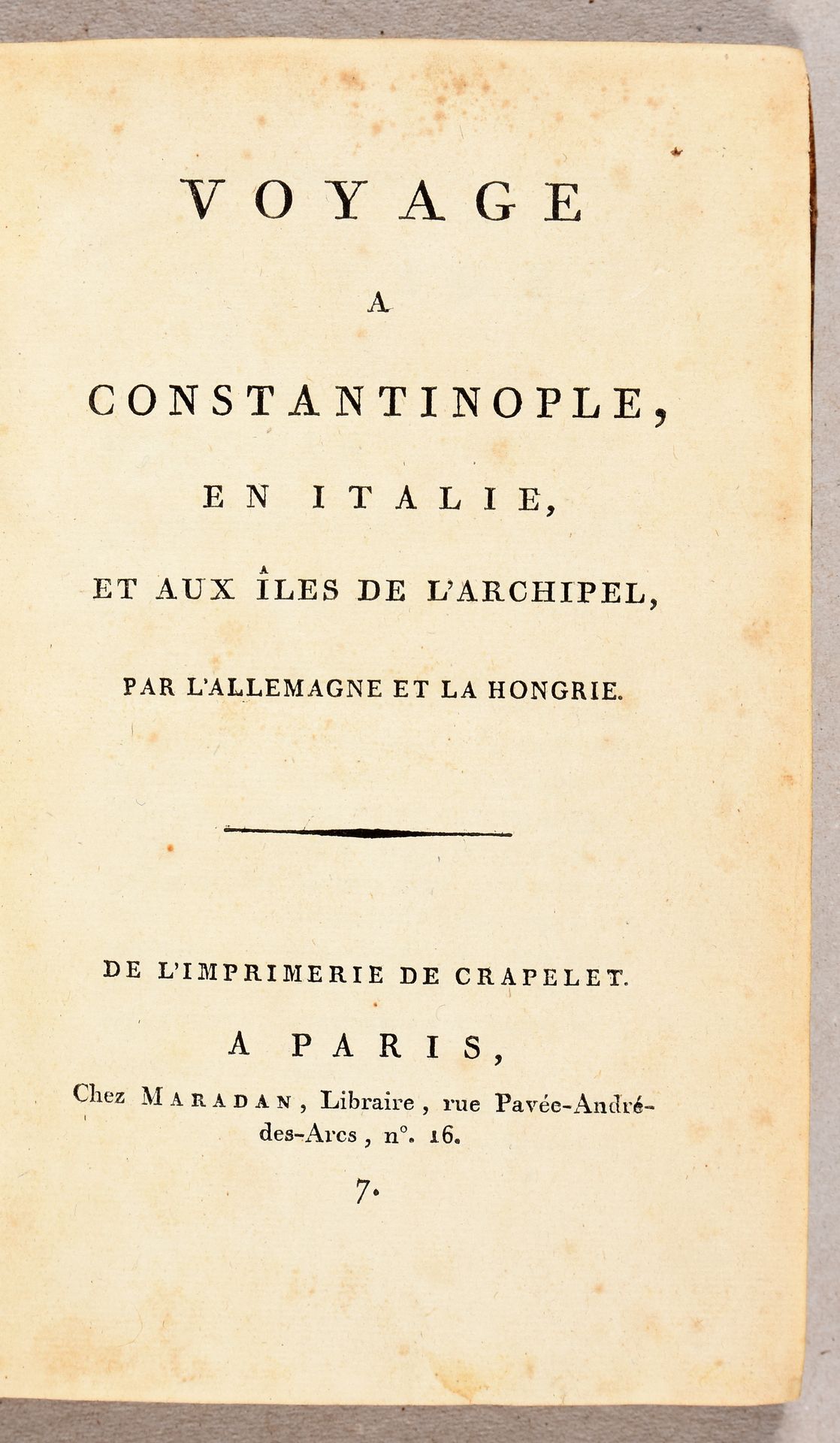 Null [IRUMBERRY, Charles Marie d'] Voyage à Constantinople, en Italie, et aux îl&hellip;