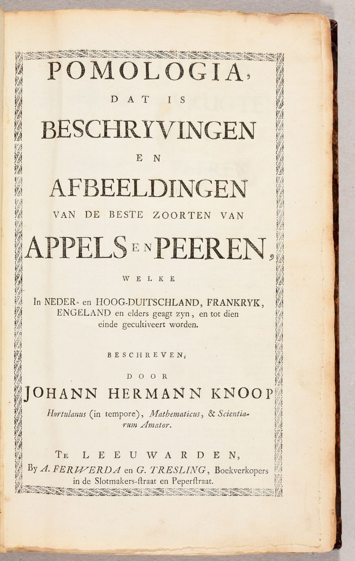 Folkema ; Philips J.C. KNOOP, Johann Hermann Pomologia, dat is Beschryvingen en &hellip;
