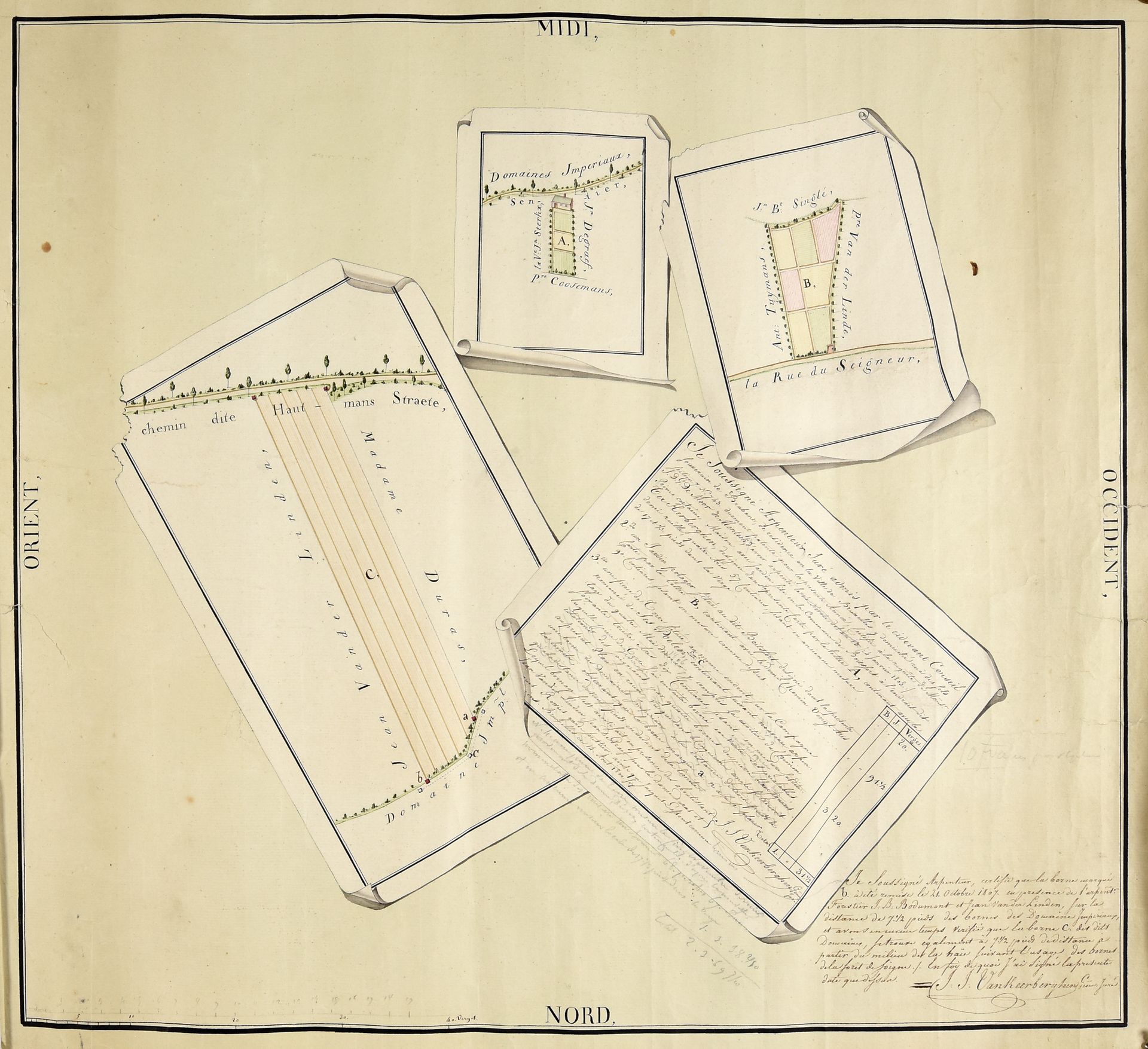 Null VANKEERBERGHEN, J.J. Trompe l'oeil of land surveys. 1800-1807 Drawing, pen,&hellip;