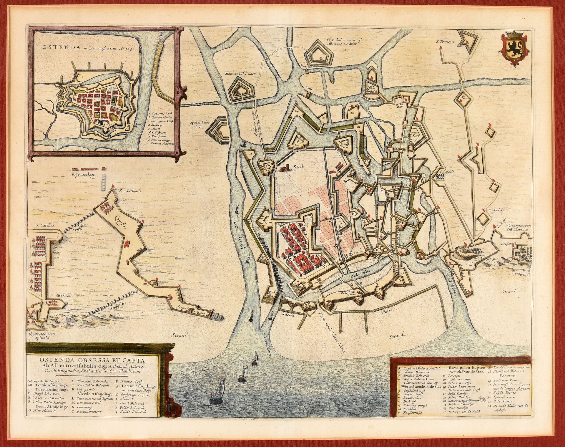 Null Ostenda obsessa et capta [...]. [Amsterdam J. Blaeu 17th c.] Engr., 37 x 48&hellip;