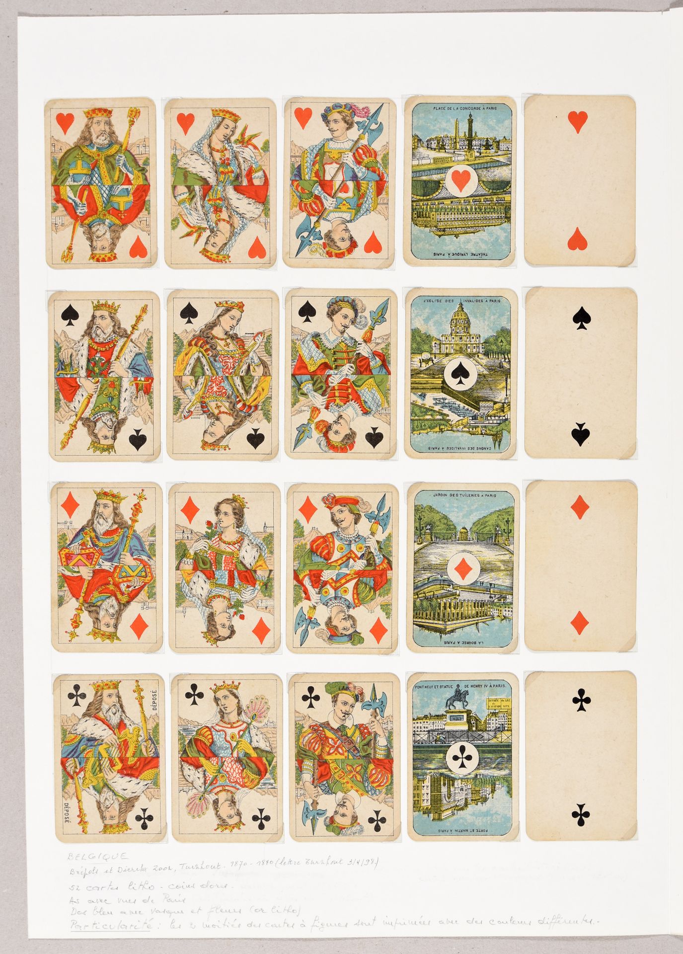 Null 2 set con vista su Parigi. Turhnout c. 1870-1880 Bifronte, litogr. Colorata&hellip;