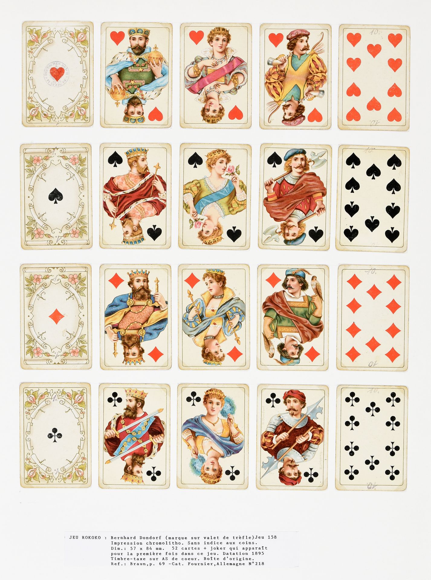Null 3 jeux. Francfort B. Dondorf [c. 1895-1905] À 2 têtes, chromolith., coins a&hellip;