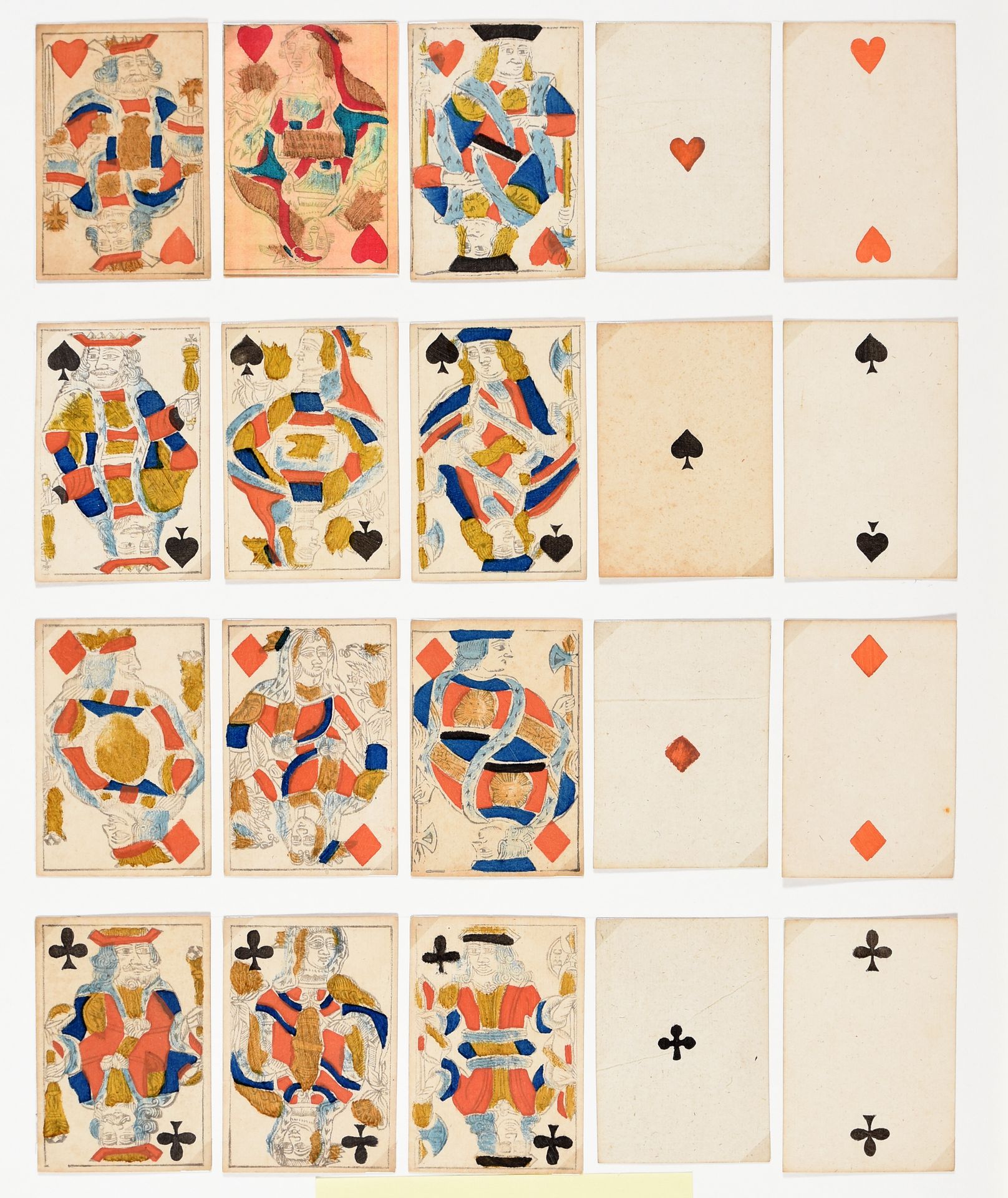 Null Juego de cartas. Bruselas Kessman Servaes [c. 1800] Con 2 cabezas, xilograf&hellip;
