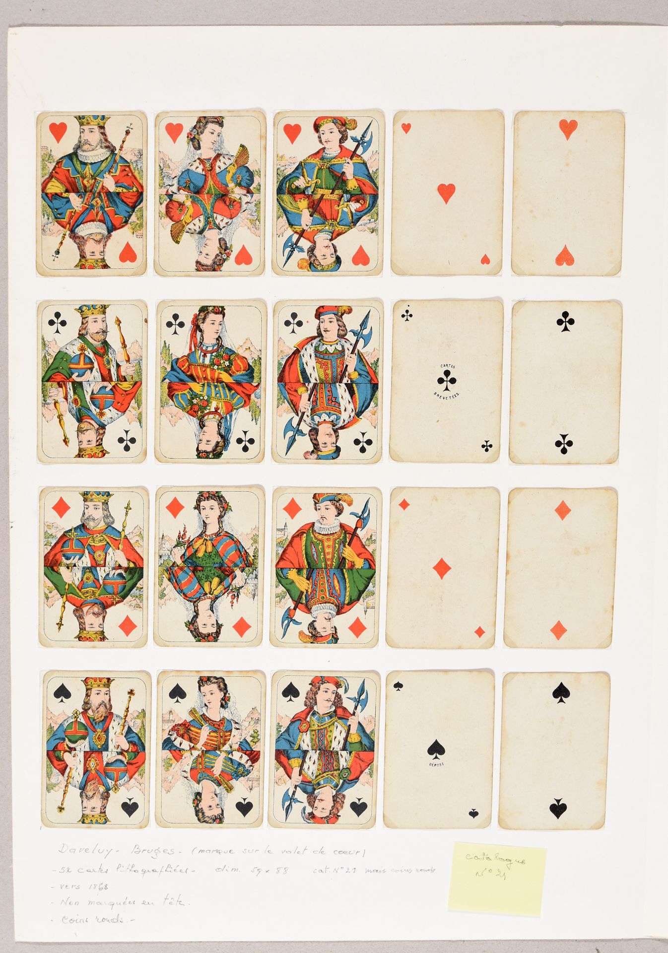 Null 3套。布鲁日Édouard Daveluy [约1870-1875] 2个标题，彩色石版画，9.1 x 6.1厘米，52张卡片。安装在支撑片上的照片角&hellip;