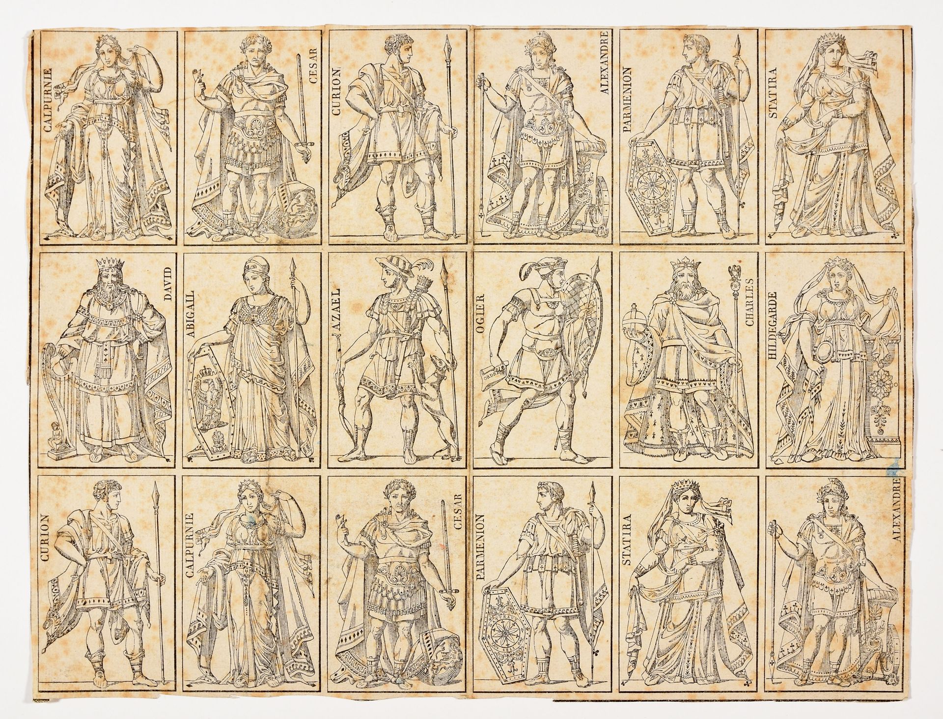 Null 2 hojas con un total de 30 figuras. París Gatteaux 1811 En pied, grabado so&hellip;