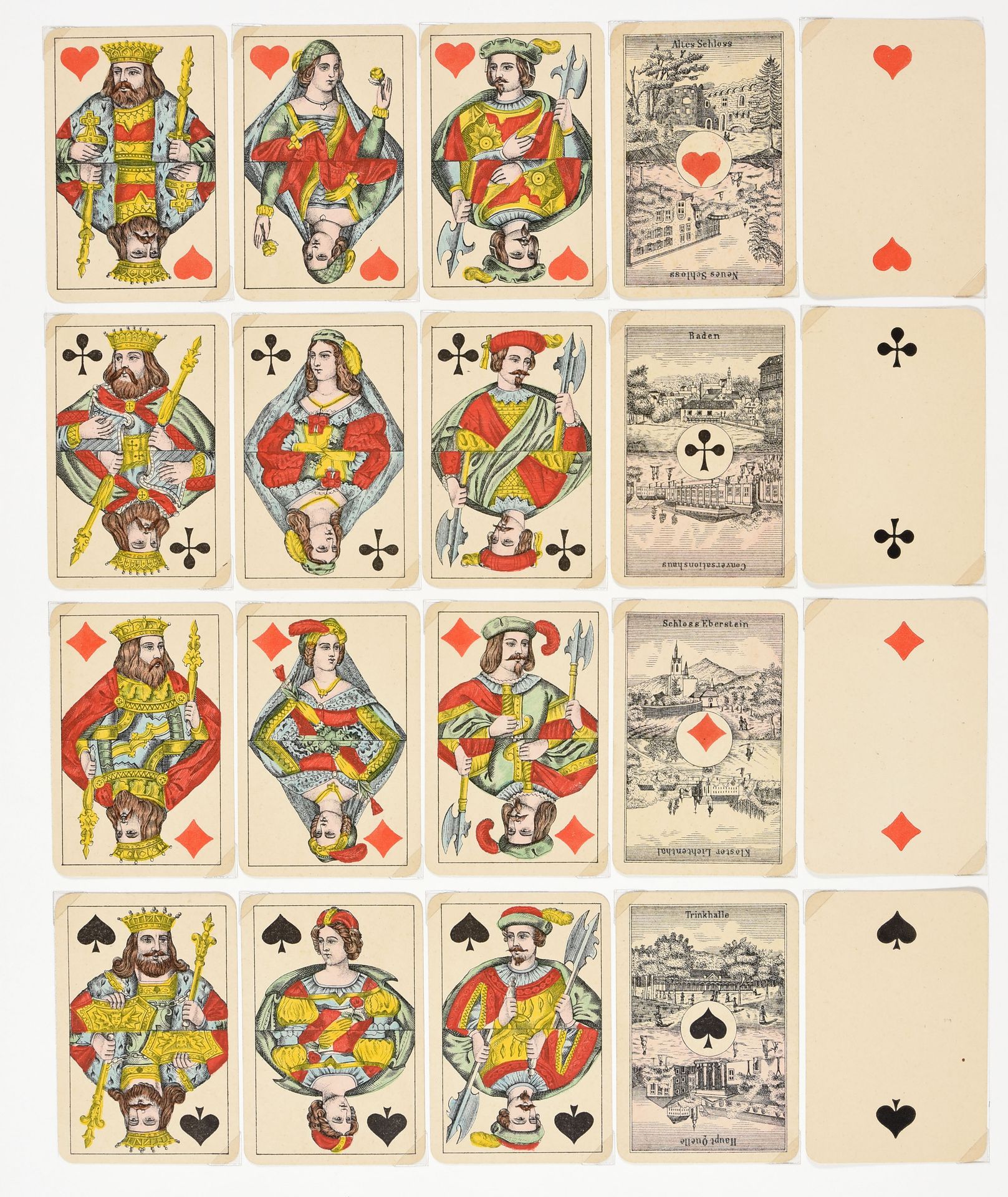 Null 3 jeux avec vues de paysages. [C. 1890-1913] À 2 têtes, coins arrondis. Mon&hellip;